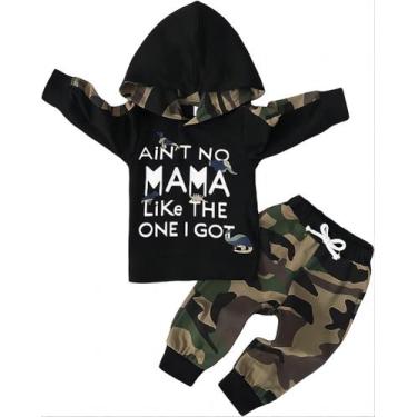 Imagem de Conjunto de calças com capuz para bebês e meninos ZOEREA Camouflage 2-