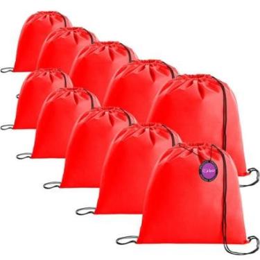 Imagem de Kit 10x Mochilas tipo Saco Gym Sack em TNT Premium 37x41cm Cute TopGet-Unissex