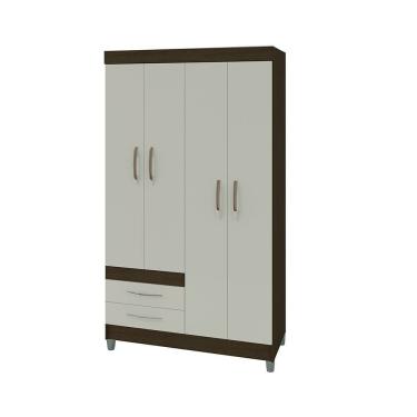 Imagem de Roupeiro Solteiro 4 Portas 2 Gavetas Recife