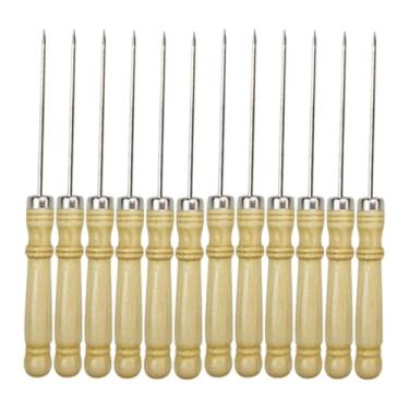 Imagem de Stgfyxgs 12 Peças Espetos de Churrasco, Palitos de Ovo para Waffle com Cabo de Madeira, Espetos de Carne Assada para Vegetais, Frango, Frutos Do Mar