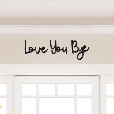Imagem de Placa de madeira Dripykiaa Love You Bye Home Decor Wall Art 55cm