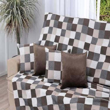 Imagem de Manta Xale Jacquard Protetor Para Sofá E Cama Tecido Grosso Resistente