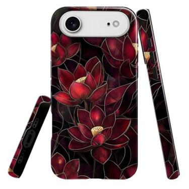 Imagem de heindiy Compatível com iPhone 17 Air, capa brilhante, proteção total, à prova de choque, anti-arranhões, capa de TPU, capas para homem mulher - flor de lótus vibrante