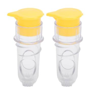 Imagem de Espremedor de limão portátil para economia de mão de obra para frutas cítricas, feito de material ABS PP premium, tamanho compacto, 2 peças