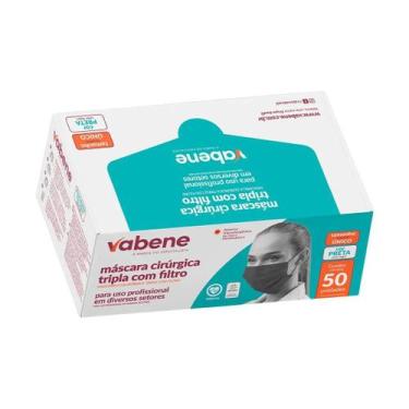 Imagem de Mascara descartavel vabene com 50 preta