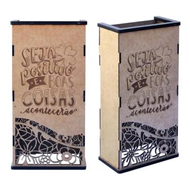 Imagem de Mini Vaso de Parede para Flores e Plantas Artificiais em Madeira MDF com Gravação a Laser - Frase 01