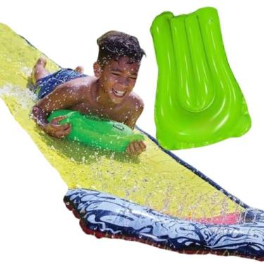Imagem de Escorregador Aquático com Esguicho, 4.8 Metros, Amarelo Crianças 8-12 Anos, Inclui Boia Deslizante Inflável