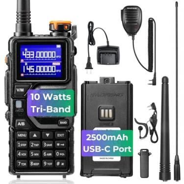 Imagem de BAOFENG Rádio Amador K5Plus Tri-Band De Longo Alcance, Uhf Vhf 1,25 M, Portátil, 10 W, Tri-Potência, Bidirecional, Com Banda Aérea, Noaa, Bateria De 2500 Mah, Microfone Com Alto-Falante, 999 Canais