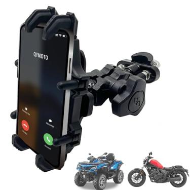 Imagem de QYMOTO Suporte de telefone para mini bicicleta, CT200U-EX, BT200X B200R Suporte de guidão 360 braçadeira compatível com Dirt Bike, Scooter, Axis M200, Massimo Minibike sem vibração, resistente e
