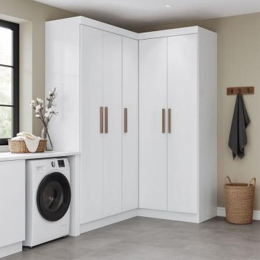 Imagem de Armário Multiuso Modulado Andes 5 Portas 12 Prateleiras Branco - Pnr Móveis