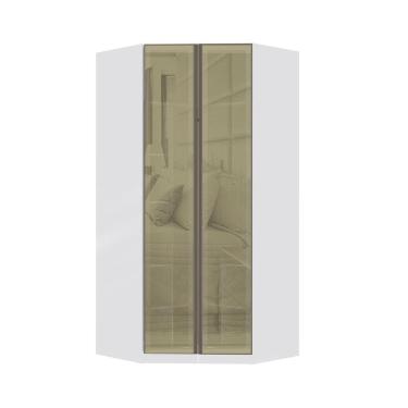 Imagem de Guarda Roupa Modulado Canto 2 Portas 111,9cm Branco Bronze