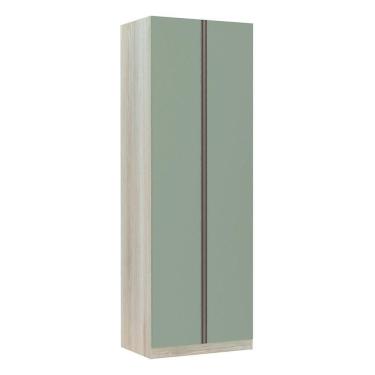 Imagem de Guarda Roupa 2 Portas 80cm Legno Crema Com Verde Jade