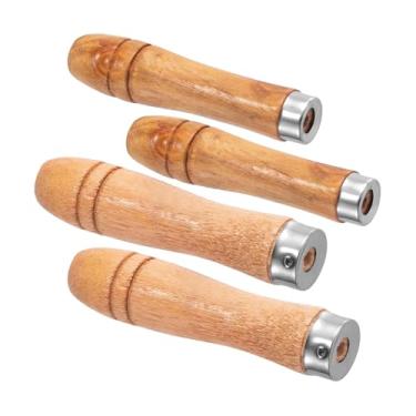 Imagem de WeiLaiKeQi Conjunto de cabos para limas de madeira, acessórios para limas, parafusos para carpintaria de madeira dura, ferramentas manuais ergonômicas para, 4 Pcs
