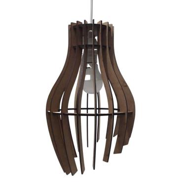 Imagem de Luminária Teto Tipo Pendente Garra Mdf - Completa Cor: Marrom