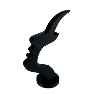 Imagem de Suporte para óculos e óculos de sol, formato de barra, perfil humano interessante e simples impresso em 3D, decoração artística para casa, escritório, organizador de óculos, preto