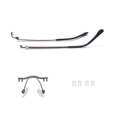 Imagem de QYAJS 1 par de óculos de armação de metal, hastes sem aro, pernas e ponte do nariz, braços de substituição