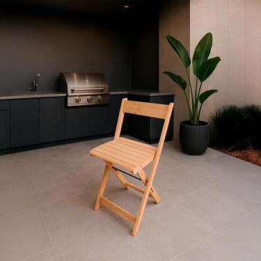 Imagem de Banqueta alta para bar em madeira Dobrável para Bistr Ismalu, Natural