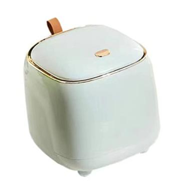 Imagem de Generic Lixeira de Mesa Com Textura Delicada, Superfície Lisa, Botão de Pressão, Lata de Lixo de Mesa (Verde claro)