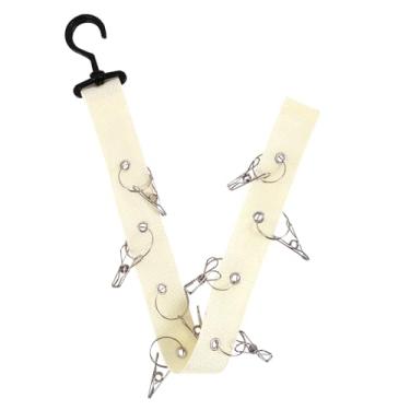 Imagem de Alça para Exibição de Pelúcias com 8 Clipes Metal, Organizador Parede Bonecas para Bonecas de 15-17cm Caixa Surpresa e Bichinhos Pelúcia Armazenamento (Bege)