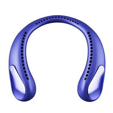 Imagem de WYUYIWH Ventilador de pescoço portátil, ventilador pessoal mãos livres, ventilador pequeno de resfriamento recarregável sem lâmina USB, ventilador operado por bateria de 3 velocidades, refrigerador de