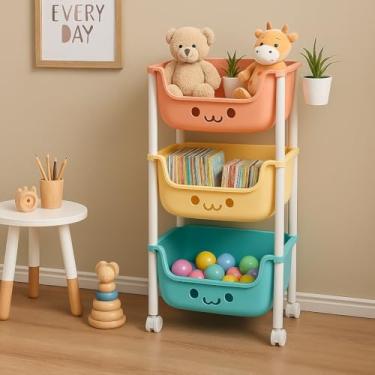 Imagem de Organizador de Brinquedos e Livros Estante em Plástico com 3 Gavetas Cantinho Mágico