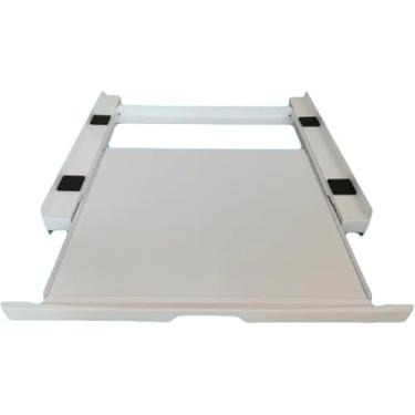 Imagem de ROE DEER Kit de empilhamento de lavadora e secadora com prateleira de puxar, conectores de estrutura empilhável que economizam espaço, estrutura de aço robusta, montagem fácil, preto