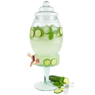 Imagem de Suqueira 3 Litros Vidro Torneira Cromada Luxo Linda Lousa Para escrita(Rose Gold)