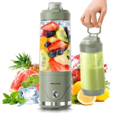 Imagem de PROCHAIN Liquidificador portátil, liquidificador pessoal sem fio de 623 g, espremedor elétrico recarregável por USB para vitaminas, gelo, viagens, copo de shakes de proteína, livre de BPA, lavável na
