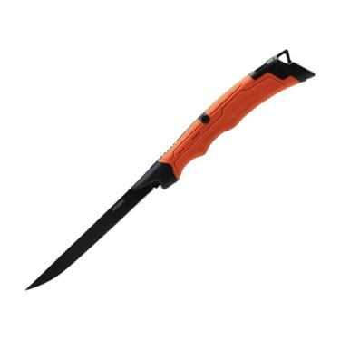 Imagem de faca de pesca dobrável aço inoxidável portátil armazenável filete com pedra afiar compacta fácil armazenamento para acampamento caça