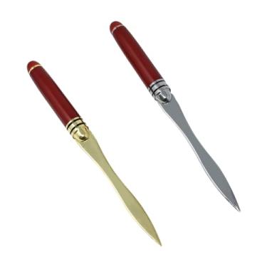 Imagem de Honbay 2 peças, cabo de madeira, abridor de cartas, ferramenta de abertura de letras, cortador de envelopes, abridor de envelope de metal, espada, ferramenta aberta, abridor de correio, escola, casa