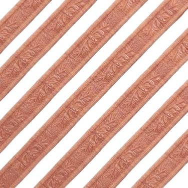 Imagem de 2 rolos de 2,38 x 4,5 cm 3D floral para parede linha de acabamento de parede borda de contorno borda autoadesiva de espuma rodapé de espuma acabamento de teto flexível para decoração de casa, marrom