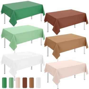 Imagem de Buryeah 6 peças de toalha de mesa retangular de plástico florestal 137 x 272 cm, capas de mesa descartáveis à prova d'água para casamento, festa de aniversário, chá de bebê