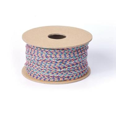 Imagem de 20 m / Fio de algodão trançado em rolo de 2 mm fio de macramê colorido faça você mesmo artesanato de joias, suprimentos para embrulhar presentes, pulseiras trançadas, decoração de parede, casa