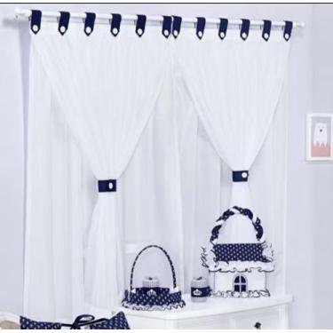 Imagem de Cortina Voil Premium 2,00m x 1,70m - Enxoval 2 Amores, Azul Marinho