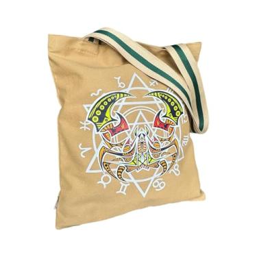 Imagem de Augbunny ZODIAC CANCER Bolsa de lona grande reutilizável para compras de supermercado bolsa de praia multiuso casual moda tote