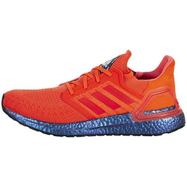 Imagem de adidas Ultraboost 20 Tênis de corrida masculino, Vermelho solar/vermelho solar/azul boost violeta metálico, 39