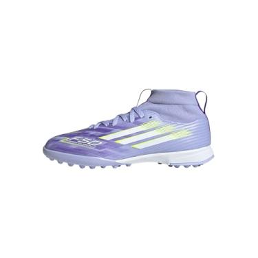 Imagem de adidas Tênis infantil unissex F50 Sparkfusion League Turf, Tom violeta/limão lúcido/roxo, 11.5 Little Kid