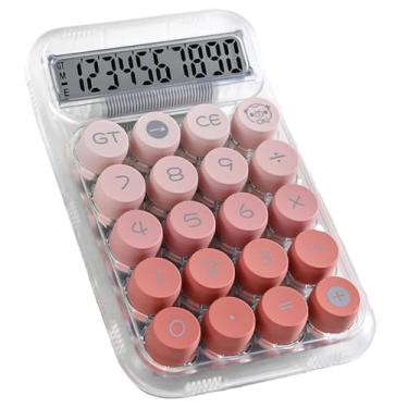 Imagem de Calculadora de interruptor mecânico com tela LCD grande de 10 dígitos, linda calculadora básica com botão grande antiderrapante, corpo transparente, para casa, negócios, escola, escritório, mesa