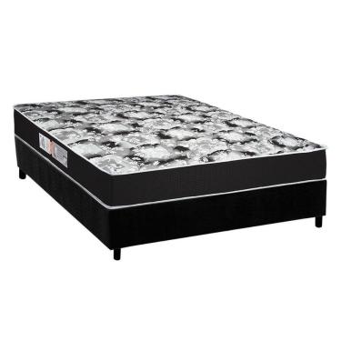 Imagem de Cama Box Casal: Colchão Espuma D45 Luckspuma Gran Luck Pro + Base Crc Suede Black(138X188)