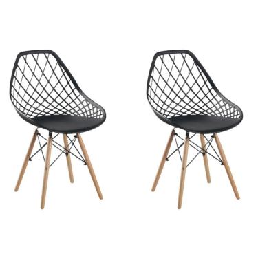 Imagem de Conjunto 2 Cadeiras Clarice Cloe Kaila Madeira Movescan Preta