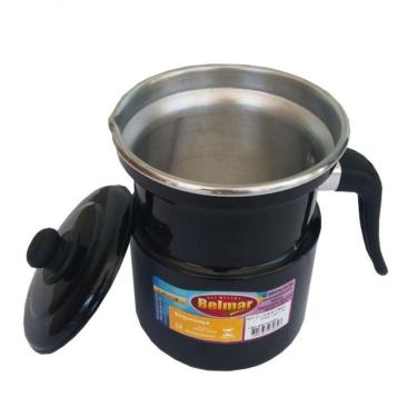 Imagem de Leiteira Fervedor Com Apito Preta Esmaltada 1.6l Belmar