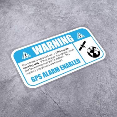 Imagem de Adesivo de vinil estilo carro Este veículo equipado com alarme de rastreamento GPS ativado gráfico bicicleta ciclismo corrida decalque 10 cm x 5 cm 2 peças