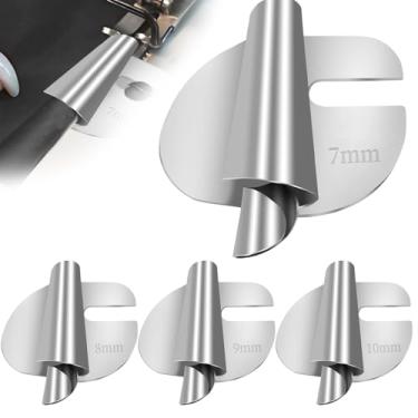 Imagem de Pakalife 4 peças de calcador de bainha enrolada para costura de 7 mm a 10 mm 4 tamanhos de bainha larga Guia de costura P369 Pé calcador para máquina de costura - Pé especial de contas e lantejoulas