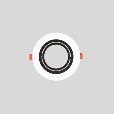 Imagem de Spot de Embutir Redondo Preto e Branco AR111 GU10 Direcionável Plano 17cm