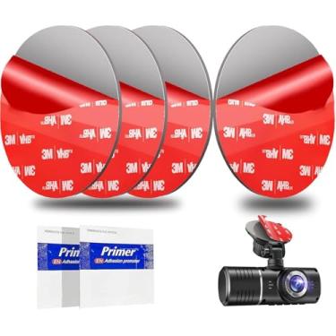 Imagem de SQRUIHAO 4 peças adesivas adesivas para câmera de painel, 5,6 cm 3M VHB fita adesiva de montagem dupla face resistente ao calor para suporte de câmera de para-brisa de painel, 4 promotores de adesão