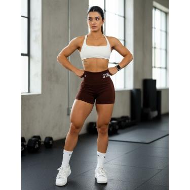 Imagem de Shorts Feminino Fitness Cintura Alta Modelador Sem Costura Compressão Texturizado para Academia, Corrida e Yoga Sport