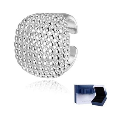 Imagem de FLORA Anel feminino quadrado vazado em prata de lei 925 anel da moda