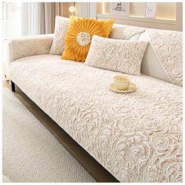 Imagem de SPXMQSS Capas de sofá para sofá seccional, capa universal para sofá, antiderrapante 1/2/3/4 lugares, capa de sofá quente espessa, 110 x 110 cm