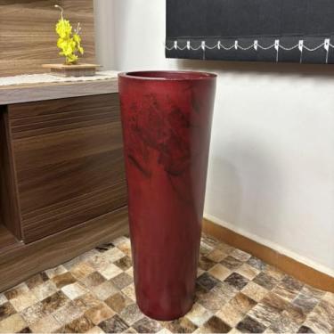 Imagem de Vaso de Planta Cone Moderno Decorativo para Casa Jardim e Varanda – Elegância e Estilo Minimalista (Ibiza Vinho Marmorizado)