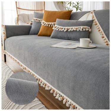 Imagem de SPXMQSS Capa para sofá, capa de sofá macia em forma de L, capas de sofá antiderrapantes de 1/2/3/4 lugares, capas de sofá para sofá protetor de móveis para sala de estar C 110 x 180 cm